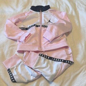 Air Jordan Pink and White Kids' Tracksuit